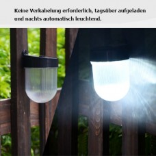 Warmweiß, Kaltweiß, Warm-Weiß-2in1 Solar LED Wandleuchte Wandlampe Zaun Waterproof IP65